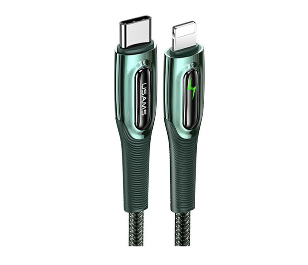 USAMS Kabel pleciony C/Lightning Smart Power-off 20W 1,2m zielony - 1568990 - zdjęcie